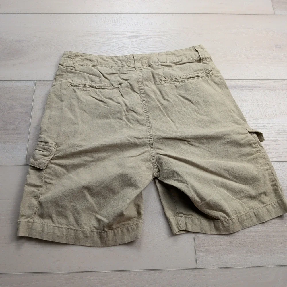 Osklen Rio de Janeiro Cargo Shorts Mens 30 Cotton Linen Tan Khaki Utility Casual